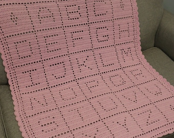Baby Pink Alphabet Blanket