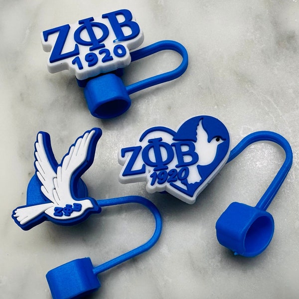 Zeta Phi Beta Sorority Stanley Straw Cover Caps (3-Piece Set) !