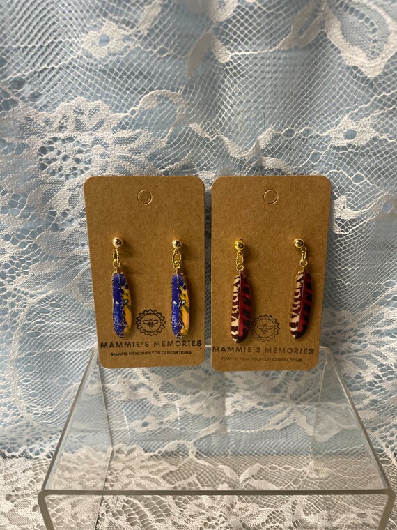 Enamel Feather Earrings