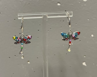 Rhinestone Dragonfly Earrings