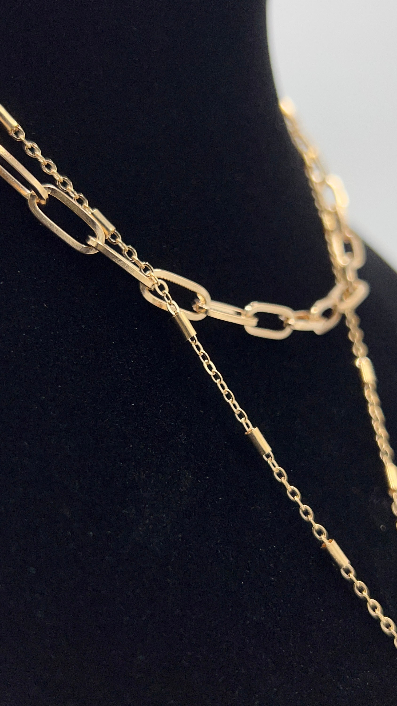 Gold Paperclip Chain Necklace Gold Chain Choker Layered Etsy