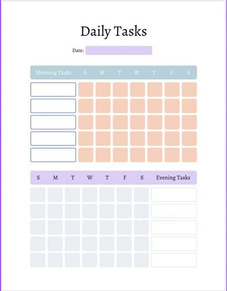Printable Daily Task Tracker - Etsy