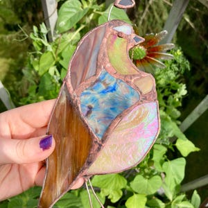 Stained Glass Quail, Stained Glass Bird, Quail Art, Bird Art, Window Hanging, Sun Catcher, Bird Sun Catcher, Handmade Art, Bird Ornament