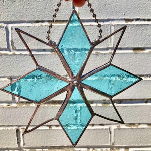 Glass Snowflake, Snowflake Ornament, Snowflake Gift, Glass Ornament, Mirror Snowflake, Handmade Gift, Art Gift, Vintage Glass, Christmas