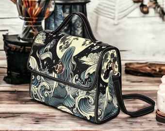 Borsa a sirena Sirena stile vintage tela Fantasy Satchel Bag Borsa da strega Coquette Borsa a corpo incrociato Fairycore Regalo per il suo amante del mare