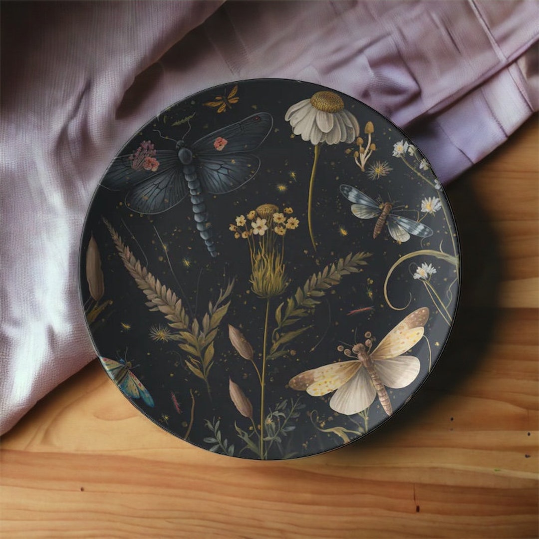 Dark Cottagecore Dinner Plate Goth Dnner Plate Goblincore Kitchen Ware