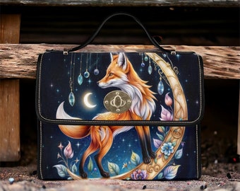 Whimsigoth Tas Dark Cottagecore Witch Canvas Satchel Bag Witchy Bag Mystic Animal Fox Crossed Body Purse Goblincore Forest Core Cadeau voor haar