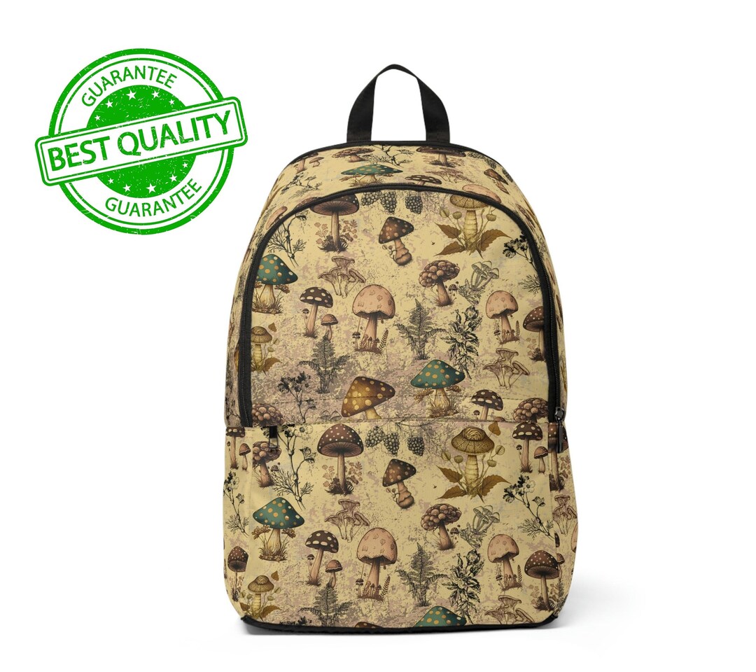 Vintage Mushroom Backpack Goblincore Dark Cottagecore Backpack Etsy