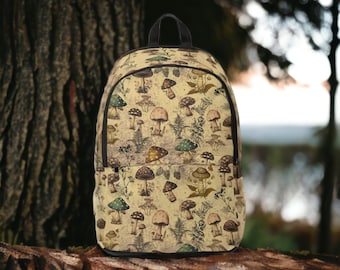 Vintage Pilz Rucksack Goblincore Dunkler Cottagecore Rucksack Multifunktionaler Rucksack Dunkler Academia Rucksack für Schule Geschenk Laptoptasche