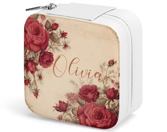 Reise Schmuckschatulle Benutzerdefinierte Schmuckschatulle Schmuck Organizer Personalisierte Geburtstagsgeschenk Ring Box Coquette Geschenk für sie Brautjungfer Geschenk für Mama