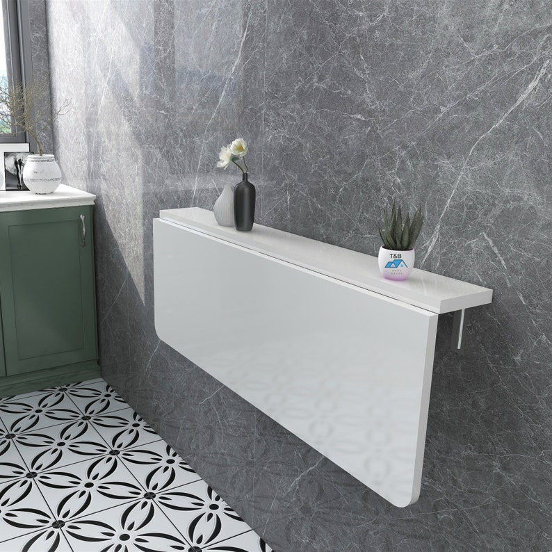 Wooden Murphy Table Wall Mounted Folding Kitchen Table Etsy