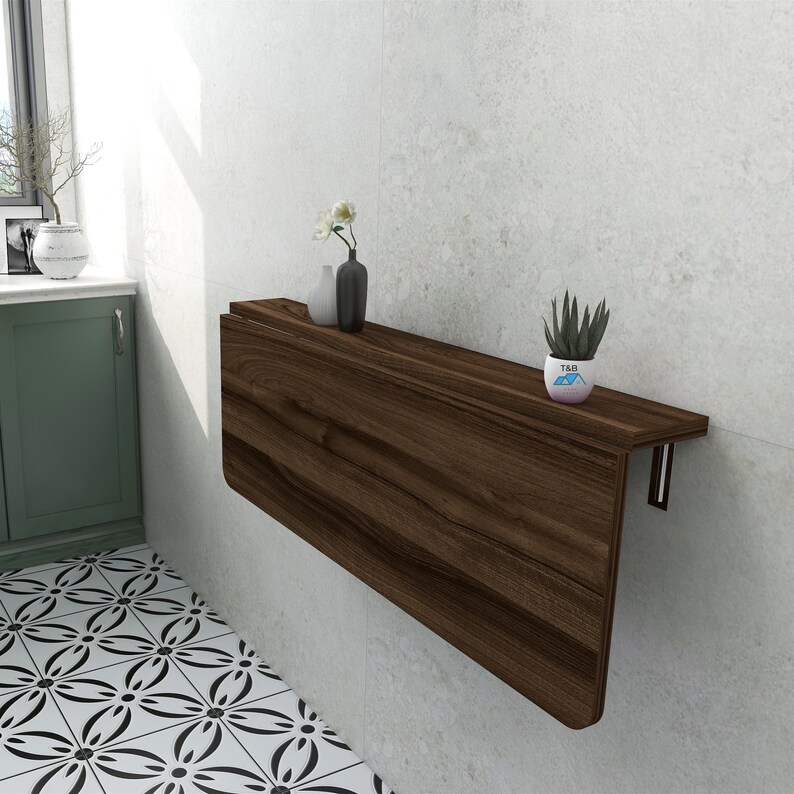 Wooden Murphy Table Wall Mounted Folding Kitchen Table Etsy