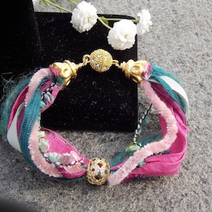 Bracelet, CZ European Bead, Gold, Ribbons, Gifts for Mother, Girlfriends, Bridesmaids, Birthday.