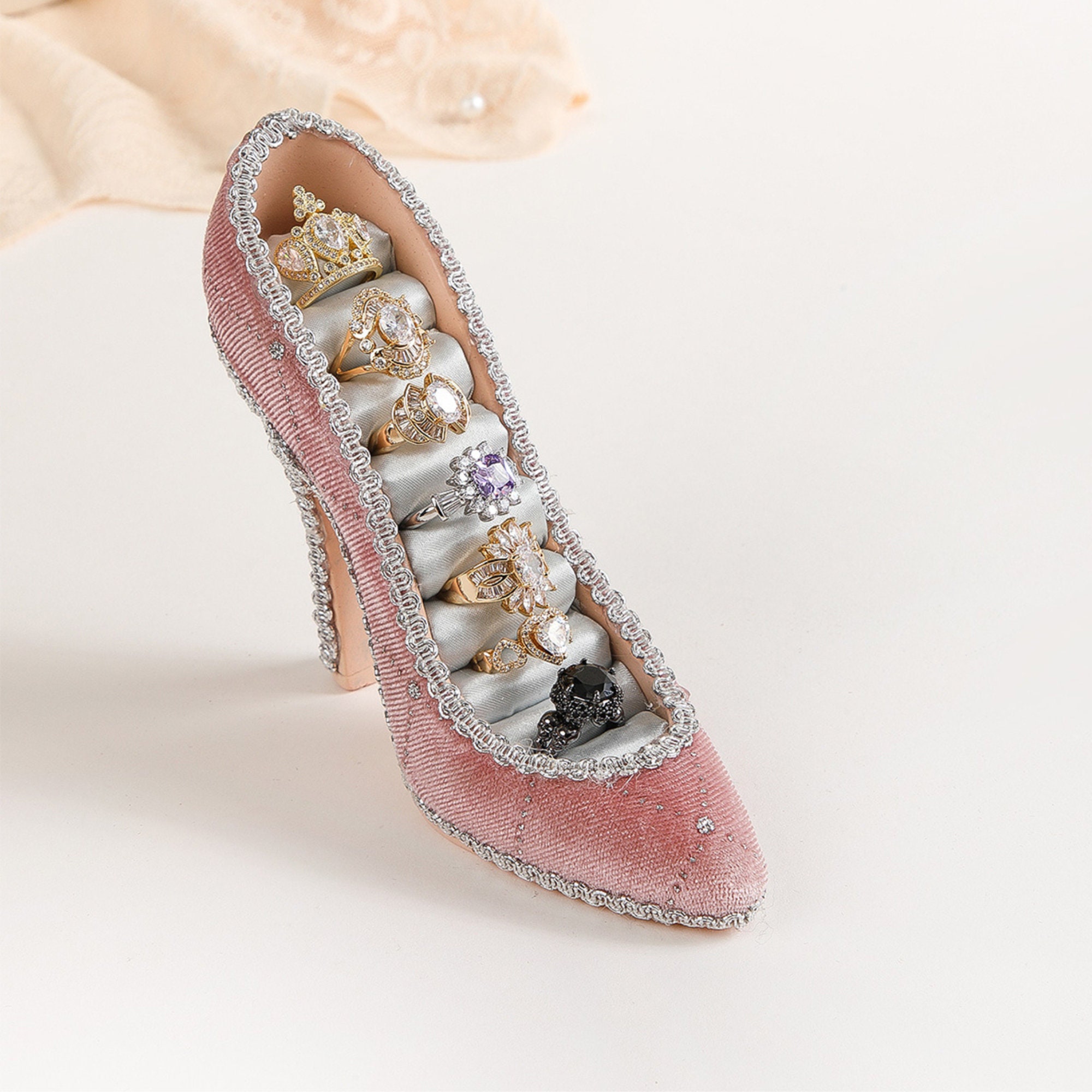 Pink Shoe Ring Holder Ring Holder Display Jewelry Storage Etsy