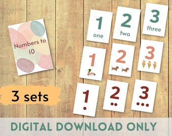 Numbers to 10 Flashcards: Botanical Counting Cards (Digital Download)