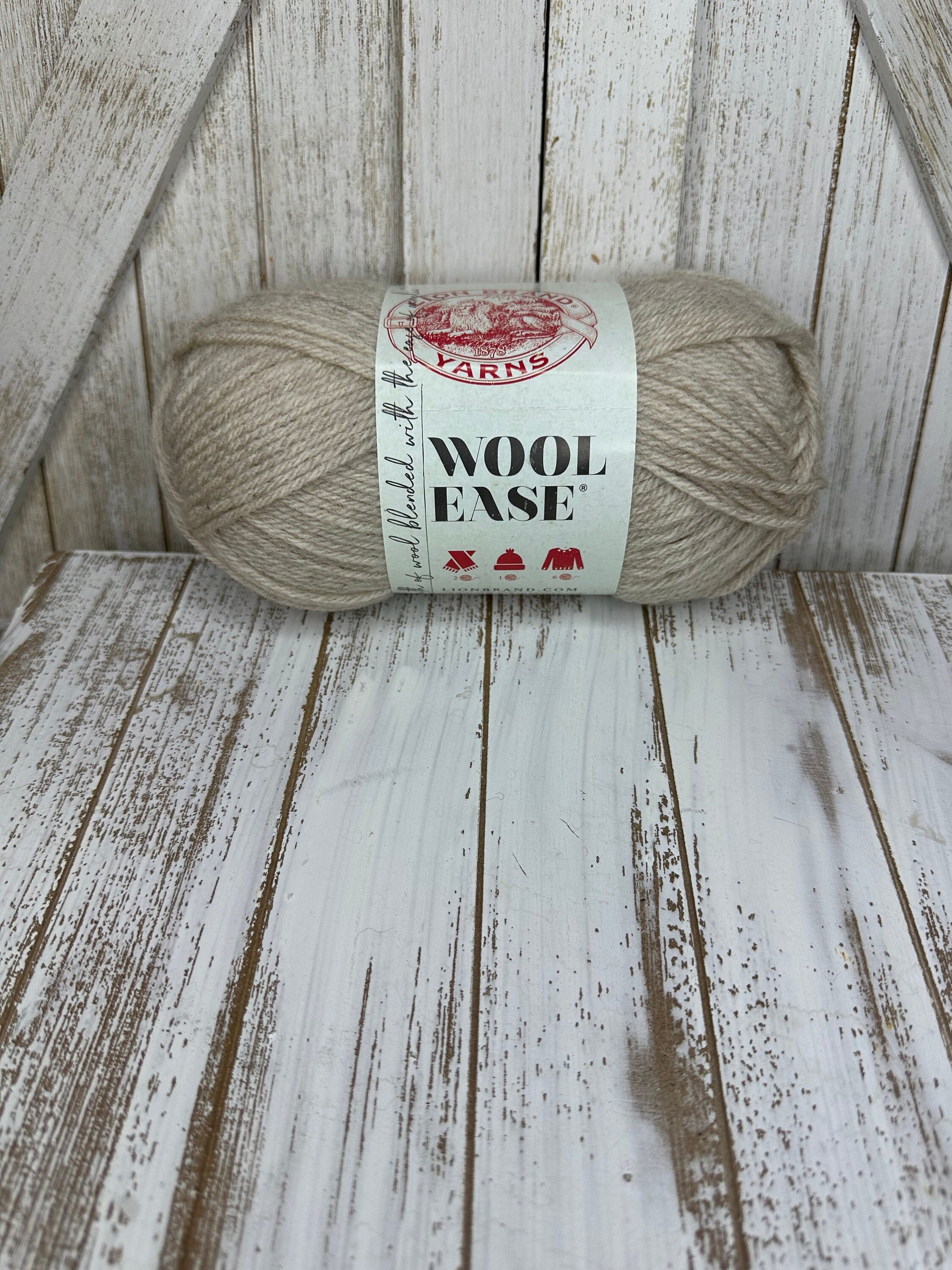Lion Brand Yarn Wool-Ease Grey Heather Wool Blend Medium Acrylic, Wool Gray  Yarn 3 Pack 