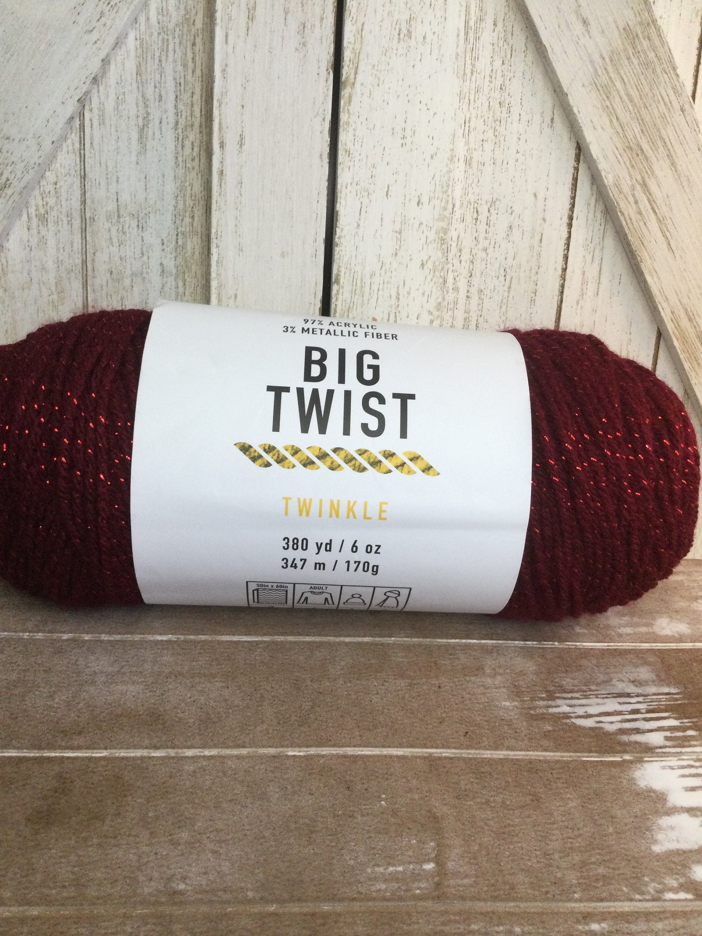 Soft Sparkle Yarn Big Twist Twinkle Yarn 4 Worsted Red, White, Mulberry,  Sapphire, Teal, Amigurumi, Low & Fast Ship 