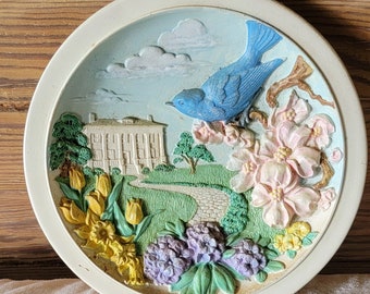 Vintage 1994 Avon 3D Bird Plate South in Bloom O&#39;Brein Avon Collectible
