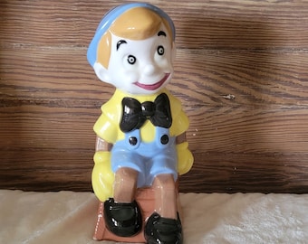 Vintage Ceramic Pinocchio Walt Disney Collectible Blond Hair Pinocchio 1984 Vintage Disney