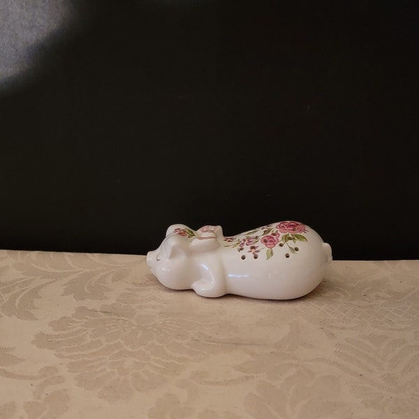 Vintage Avon Design Ceramarte Made in Brazil Porcelain Sleeping Pig Potpourri Holder