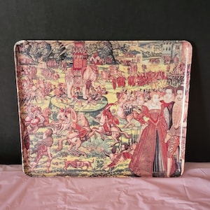 Vintage Quality Imports Serving Tray Hard Plastic Decorative Tray/Platter Made in Italy