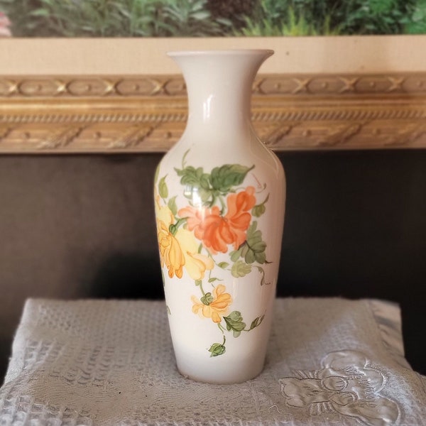 Vintage Kaiser Laurine Floral Vase Made in West Germany 10" Tall Porcelain Flower Vase