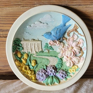 Vintage 1994 Avon 3D Bird Plate South in Bloom O&#39;Brein Avon Collectible