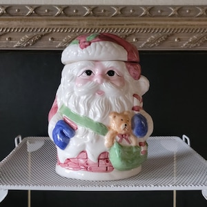 World Bazaar Santa Cookie Jar / Candy Jar Décor de Noël