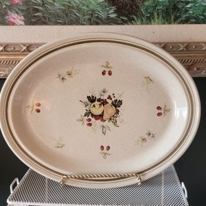 Vintage Royal Doulton Cornwall Lambethware 1975 Platte mit Früchten, Beeren, Birne, Trauben, Apfel Made in England
