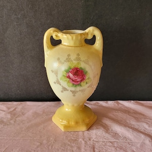 Antike Keramik Vase Österreich Kleine Vase Rosa Blumen Urne/Vase Antike Home Decor Sammler Vase Tisch Dekor Einzigartiges Geschenk