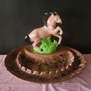 Very Large Ceramic Horse Ashtray,  Vintage Collectible Ashtray 14x12 Inches Unique Ashtray, One of  Kind Ashtray,  Horse Ashtray, Cigar