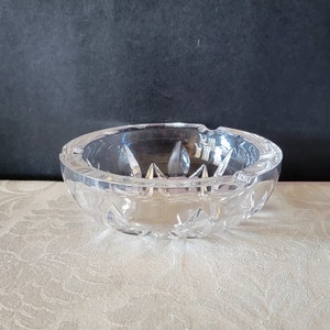 Vintage loodkristal asbak, zware heldere asbak, verzamelbare asbak, ronde glazen asbak, unieke asbak