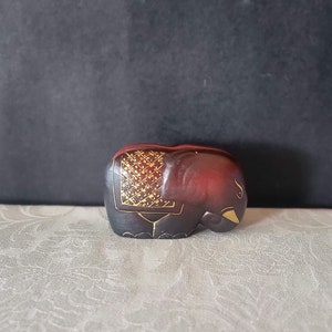 Porta carta de elefante de cerámica, elefante marrón y dorado, soporte de carta único, decoración de oficina,