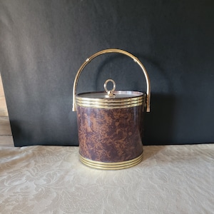 Vintage Shelton Ware Faux Wood Mid Century Modern Ice Bucket Vintage Ice Bucket Made in Taiwan