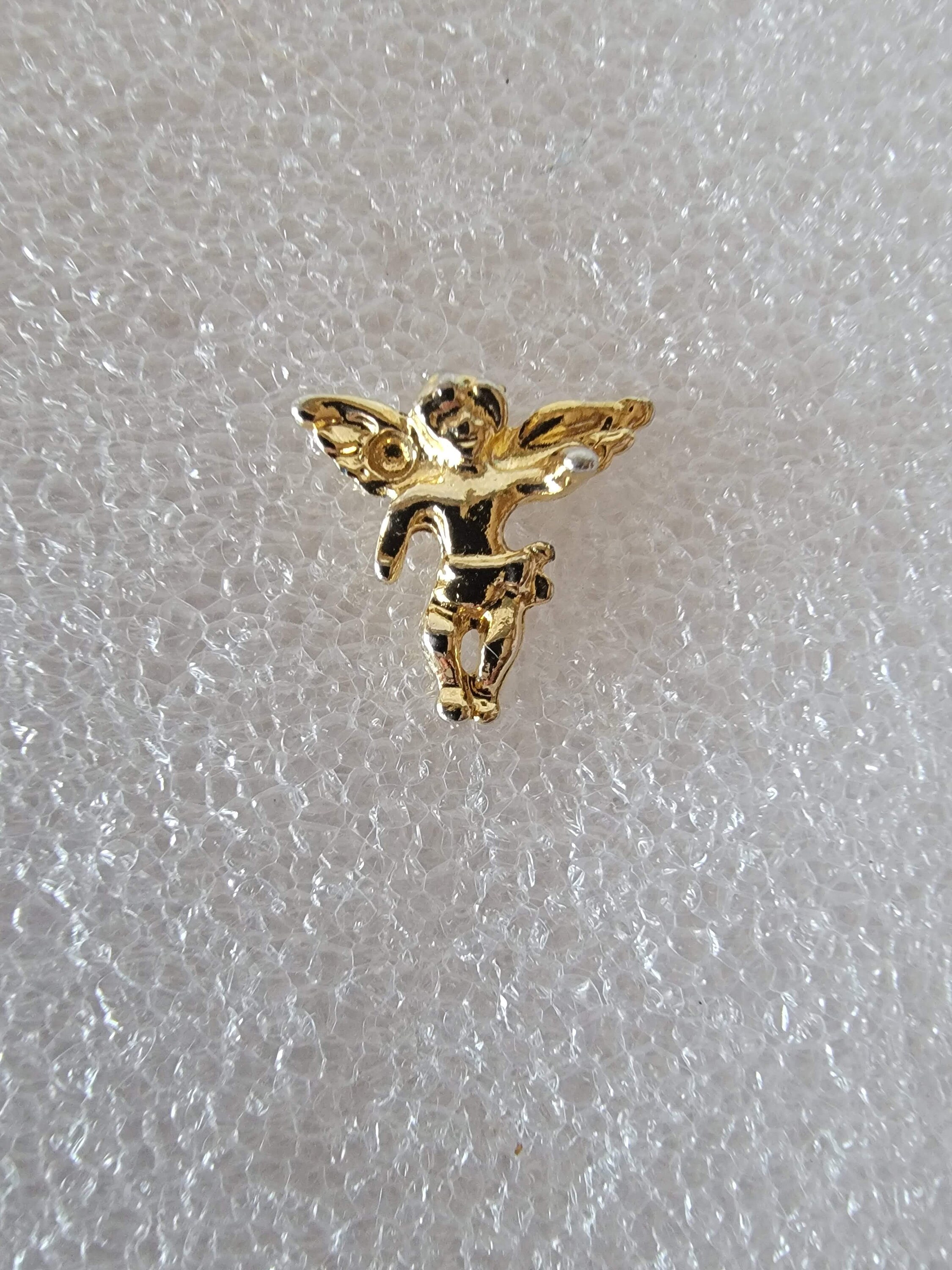 Vintage Cherub Angel Lapel Hat Pin Small Gold Toned Metal Tie Tack ...