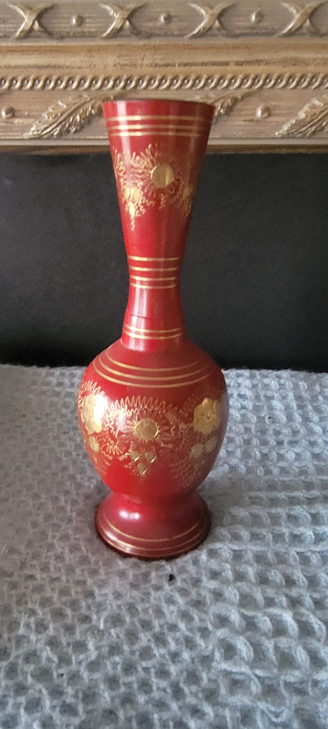 中国 赤い 花瓶 西ドイツヴィンテージ ファットラヴァ フラワーベース 花瓶/W.Germany