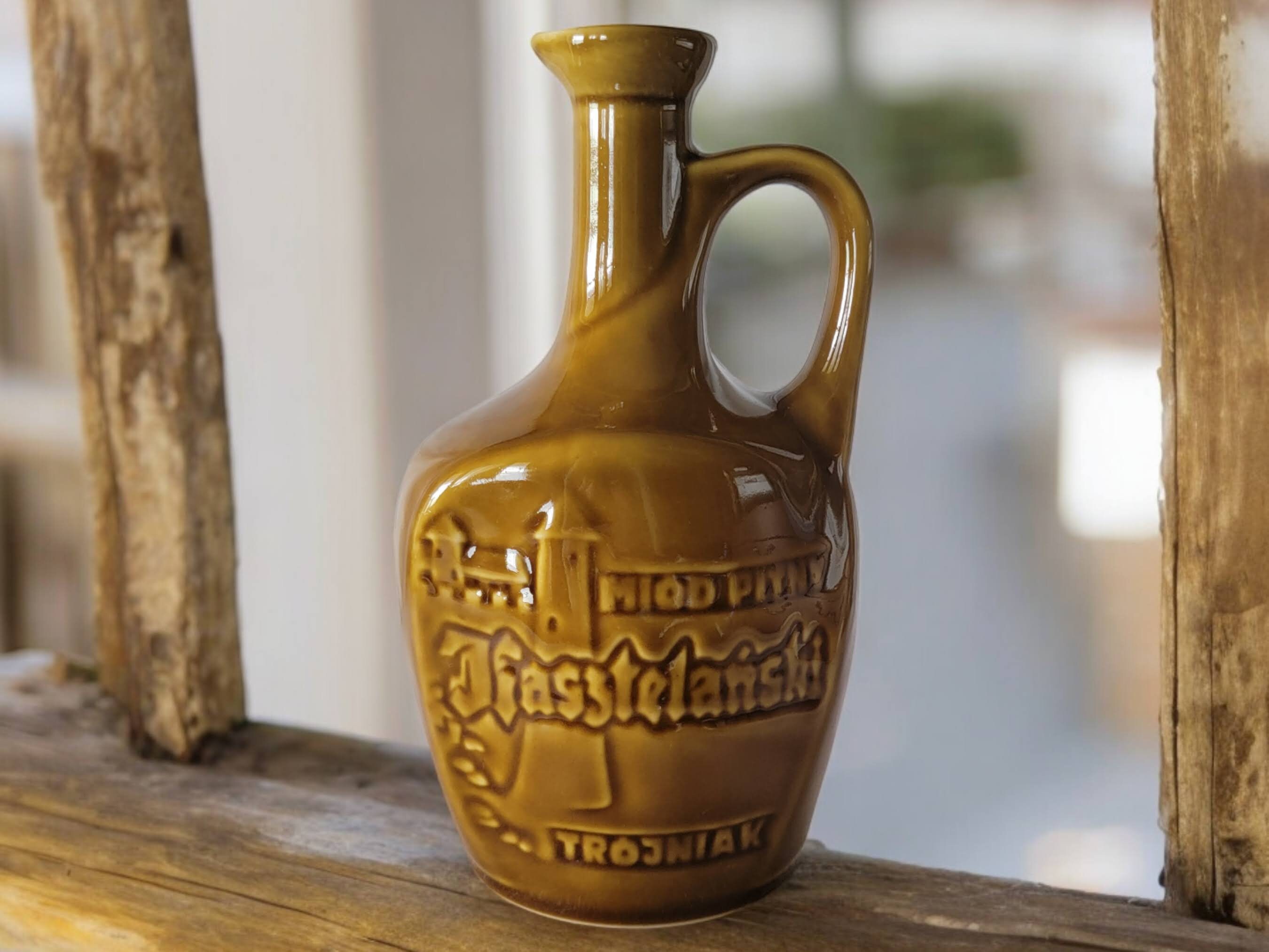Kasztenlanski Polish Trojniak Mead Decanter Jug Bottle Ceramic