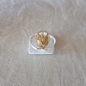 Broche à cinq feuilles, broche feuille de ton or, broche/épingle feuille vintage, bijoux fantaisie vintage
