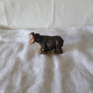 Resin Hippo Figurine, Small Hippo Figurine, Unique Hippo Figurine, Collectible Hippo Figurine