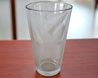 Vintage Eagle Etched Clear Glass Beer Drinking Glass Collectible Barware Unique Replacement Glass