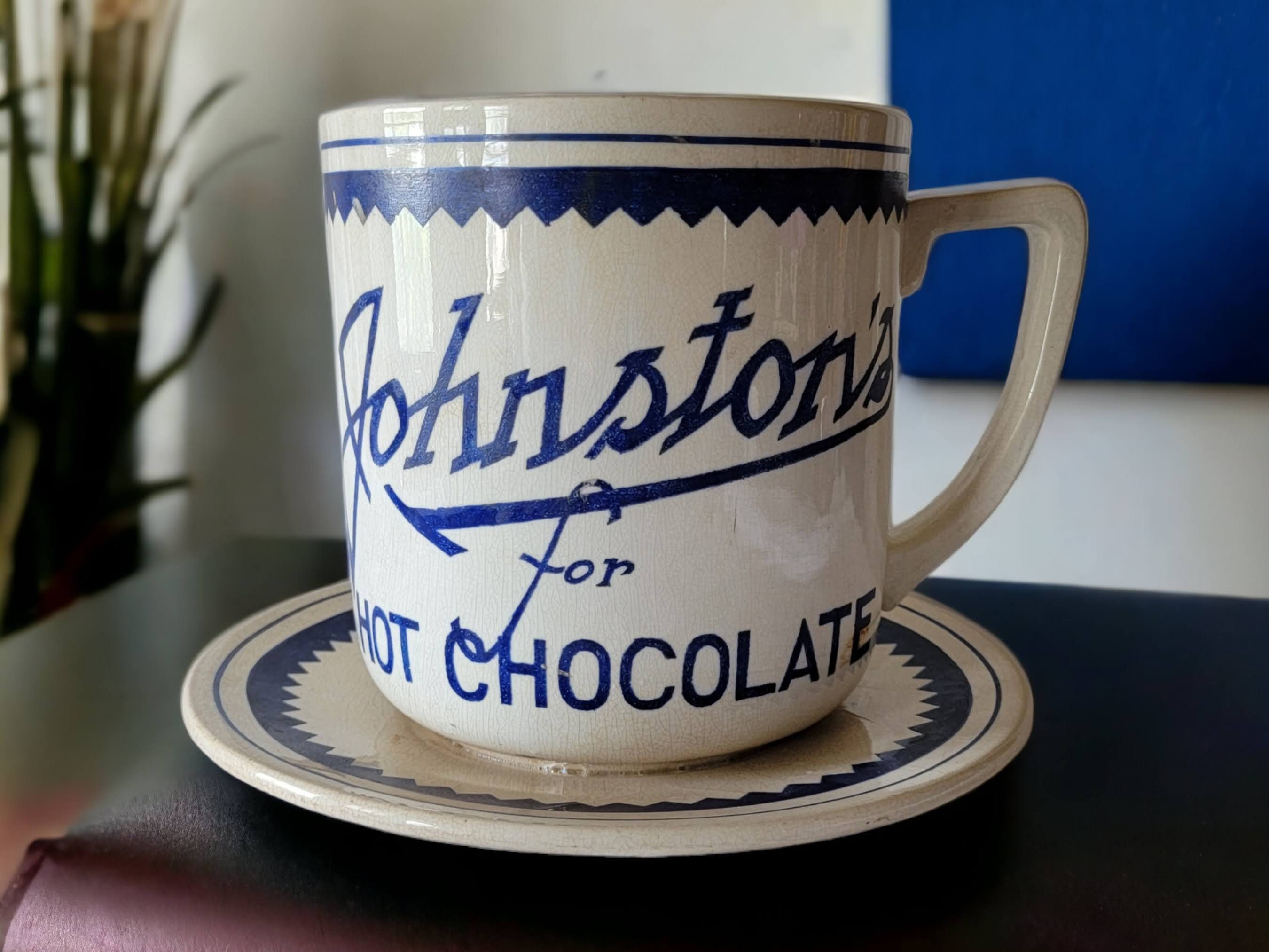 Vintage Johnston's Chocolate Syrup Dispenser Rare 1930-40 Giant