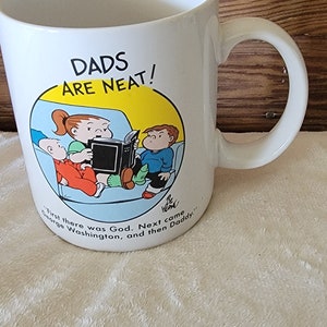 Vintage 1989 Hallmark &quot;Dads are Neat!&quot; Coffee Mug The Family Circus Father&#39;s Day Mug Original Box