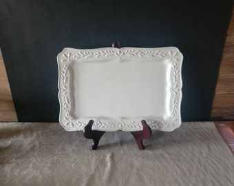 Vintage Lenox Platter, Romance Collection, Italy Design, Hand Painted Ceramic Platter, Cream Colored Platter, 14x10&quot;
