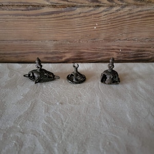 Set of 3 Antique Indian Body Stamps, West Bengla Body Stamps, Religious Brass Tilak Stamp, Hinduism, Caste Mark Stamps, Shanka Mundra