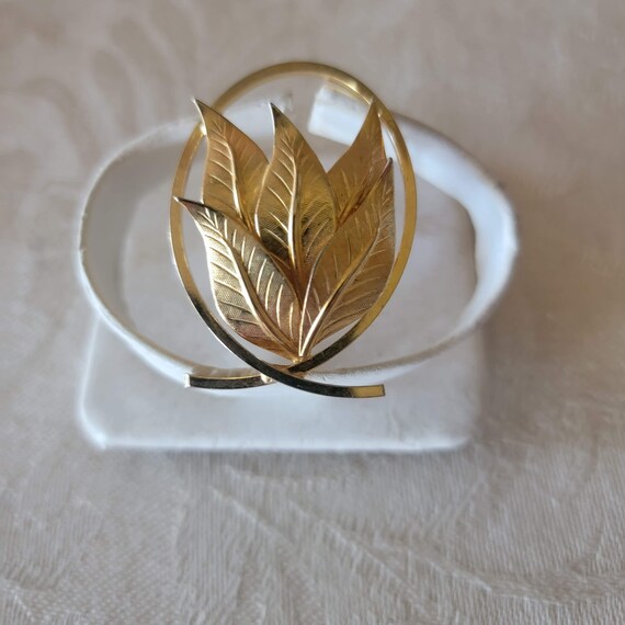 Five Leaf Brooch, Gold Tone Leaf Brooch, Vintage … - image 2