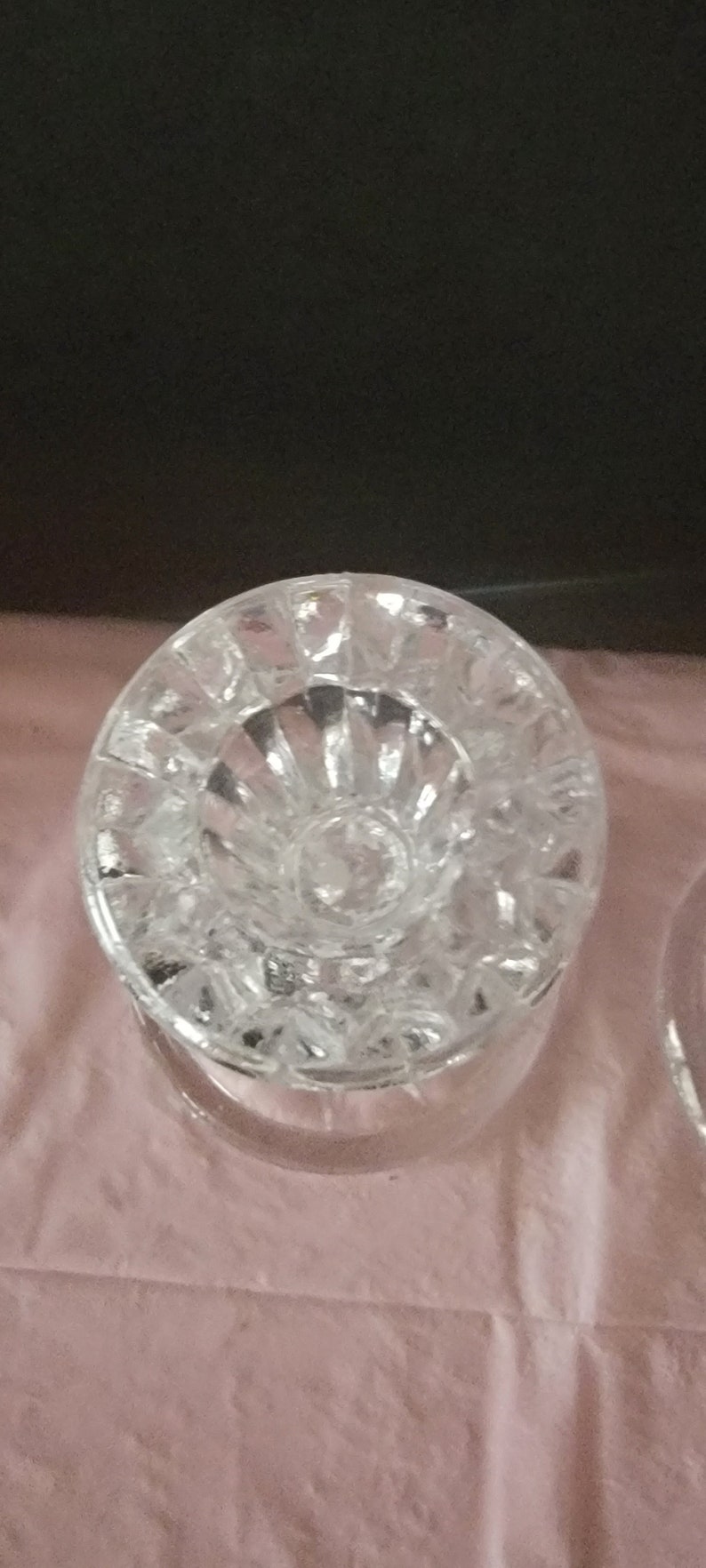 Vintage Clear Glass Candlestick Holders Set of 2 Crystal Candlestick ...