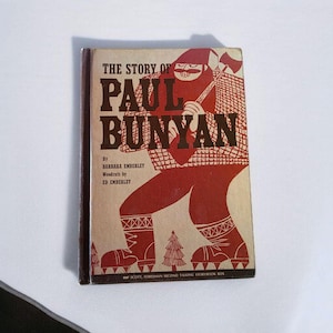 The Story of Paul Bunyan by Barbara Emberley Woodcuts by Paul Emberley 1963 Scott, Foresman and Co Hard Cover Children&#39;s Book Vintage