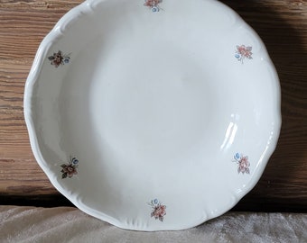 Handmade Hand Painted White Floral Vegetable Serving Bowl Made by Lou Prewitt 1986 Vintage Serving Bowl