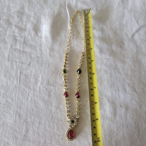 Ruby Red and Clear Crystals Accented With Emerald… - image 8