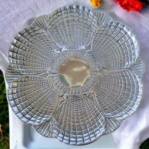 Tamsan Design Clam Shell Designed Pewter Serving Platter Silver